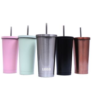 500ml Stainless Steel Coffee Mug With Straw And Double Wall Insulation 12