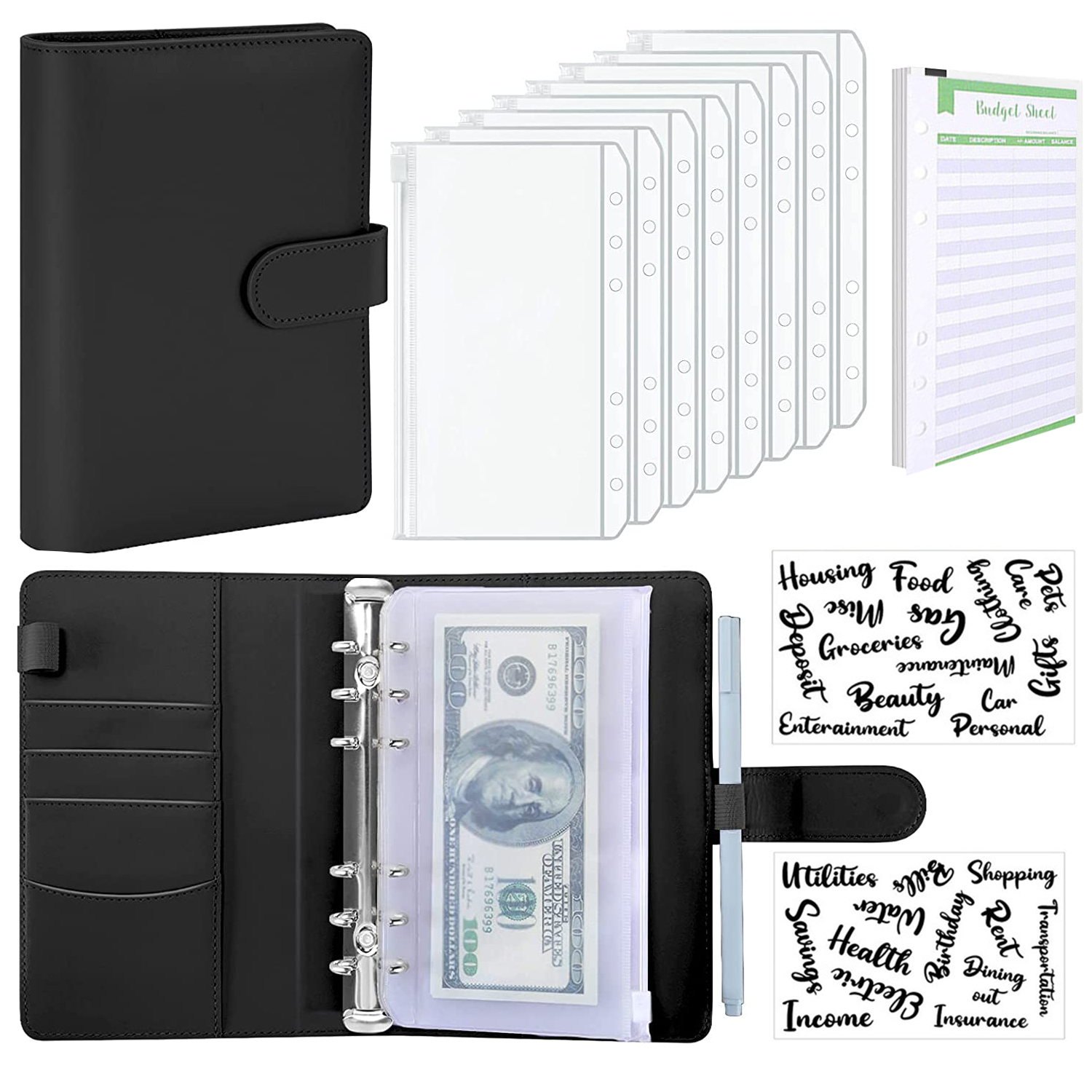 A6 Pu Leather Binder Budget Planner 3