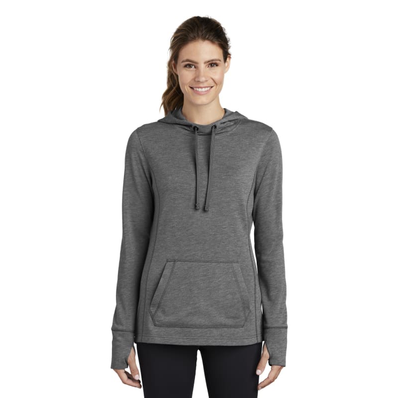 Sport-Tek Women's PosiCharge Tri-Blend Wicking Fleece Hooded Pullover. 9
