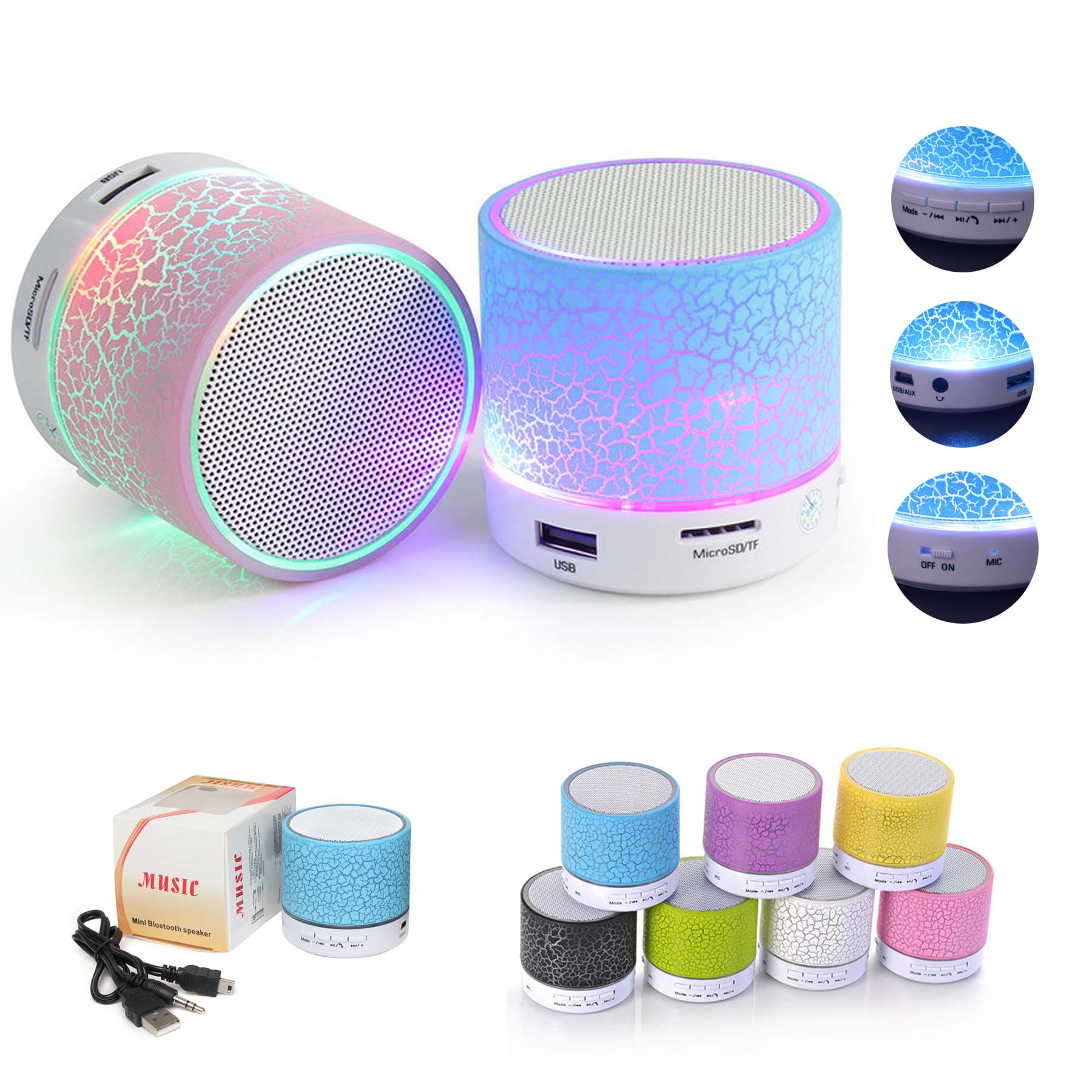 Mini LED Crack Bluetooth Speaker 3