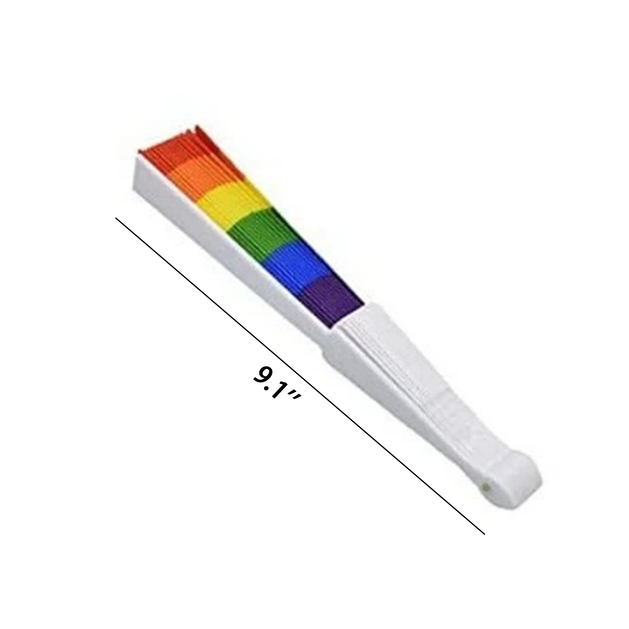 Plastic Folding Fan with Rainbow Design 3