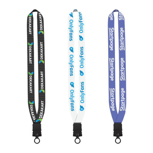 1" Dye-Sublimated Lanyard with Plastic Snap-Buckle Release and Plastic O-Ring 1