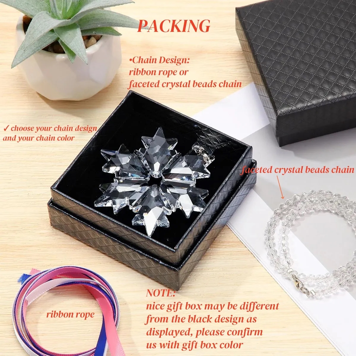 Cut Crystal Snowflake Hanging Suncatcher Xmas Ornaments 1