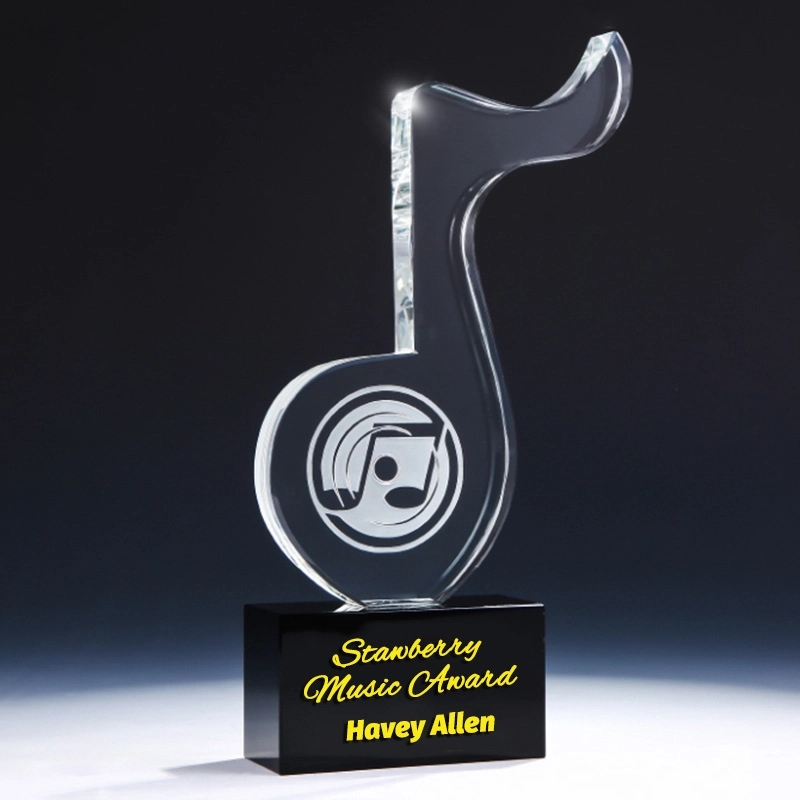 Glass Music Award on Engraved Black Base 2