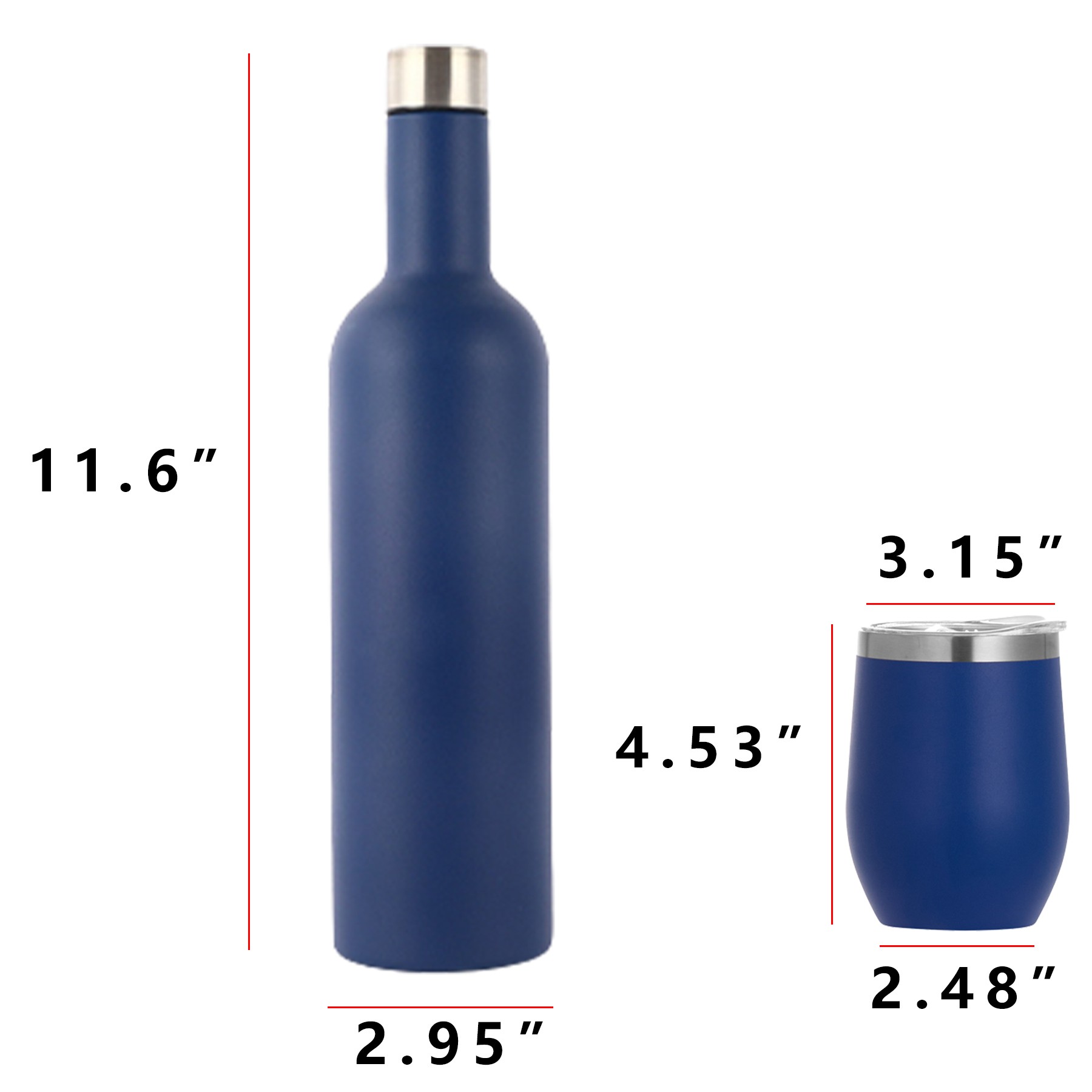 24Oz Stainless Steel Wine Bottle Gift Set, custom water bottle with logo imprint 6