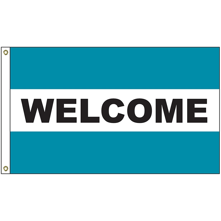 Welcome 3' x 5' Message Flag with Heading and Grommets 1
