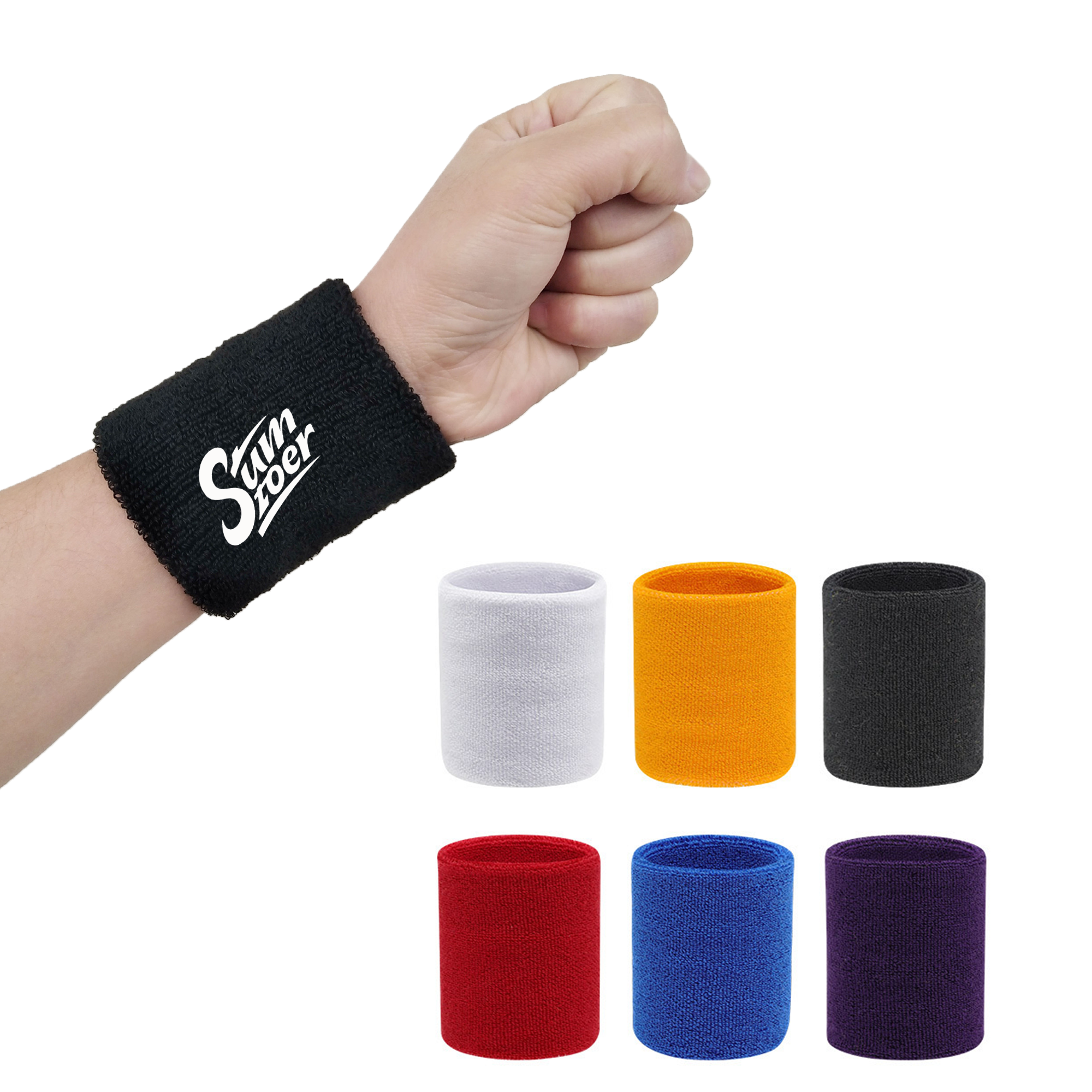 Solid-color Cotton Sports Wristband 2