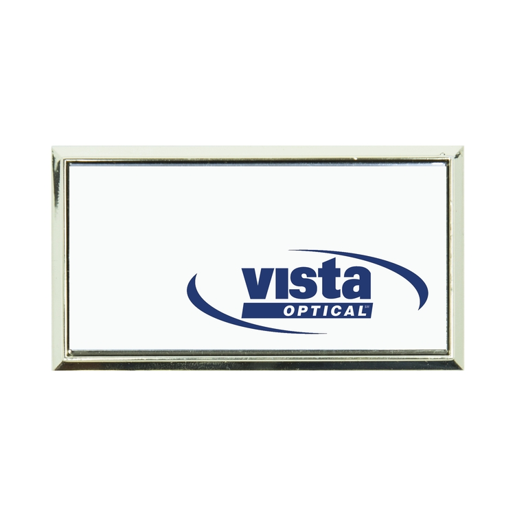 Plastic Framed Badge Square Corners - No Personalization 1.5"X3" (Screened)