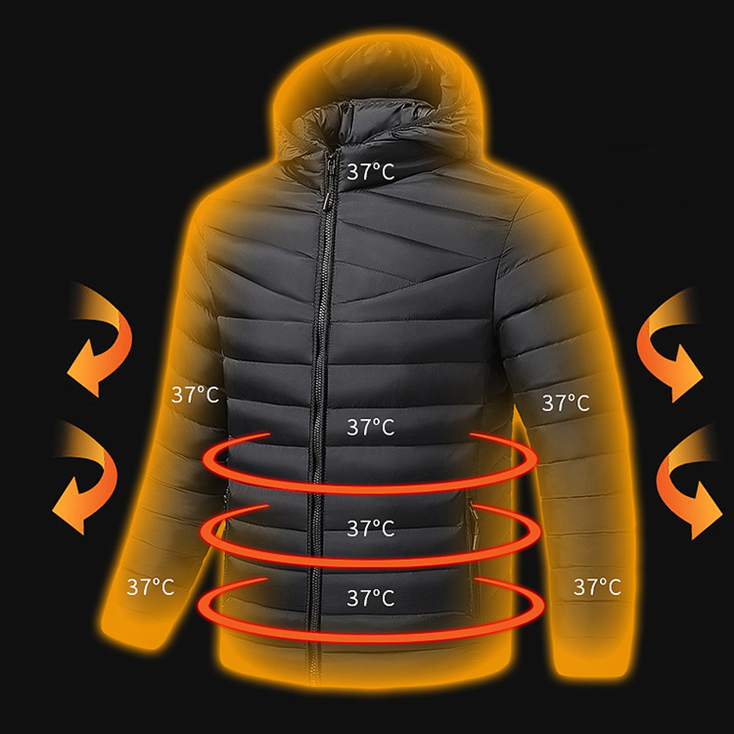 Men's Running Hooded Microburst Polyfill Puffer Jacket 5