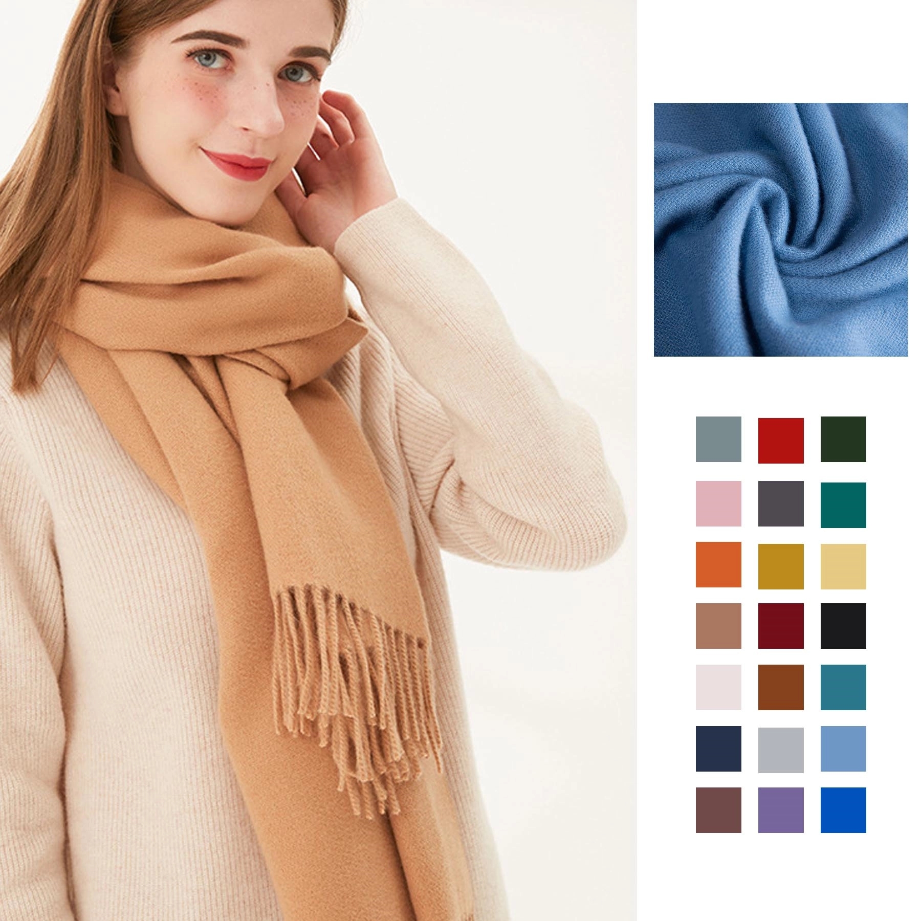 Imitation Cashmere Winter Pure Color Scarf 2