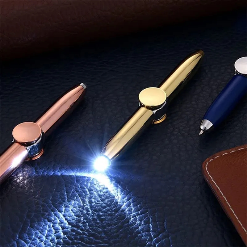 Fingertips Gyro LED Light Ballpoint Pen Toy 2