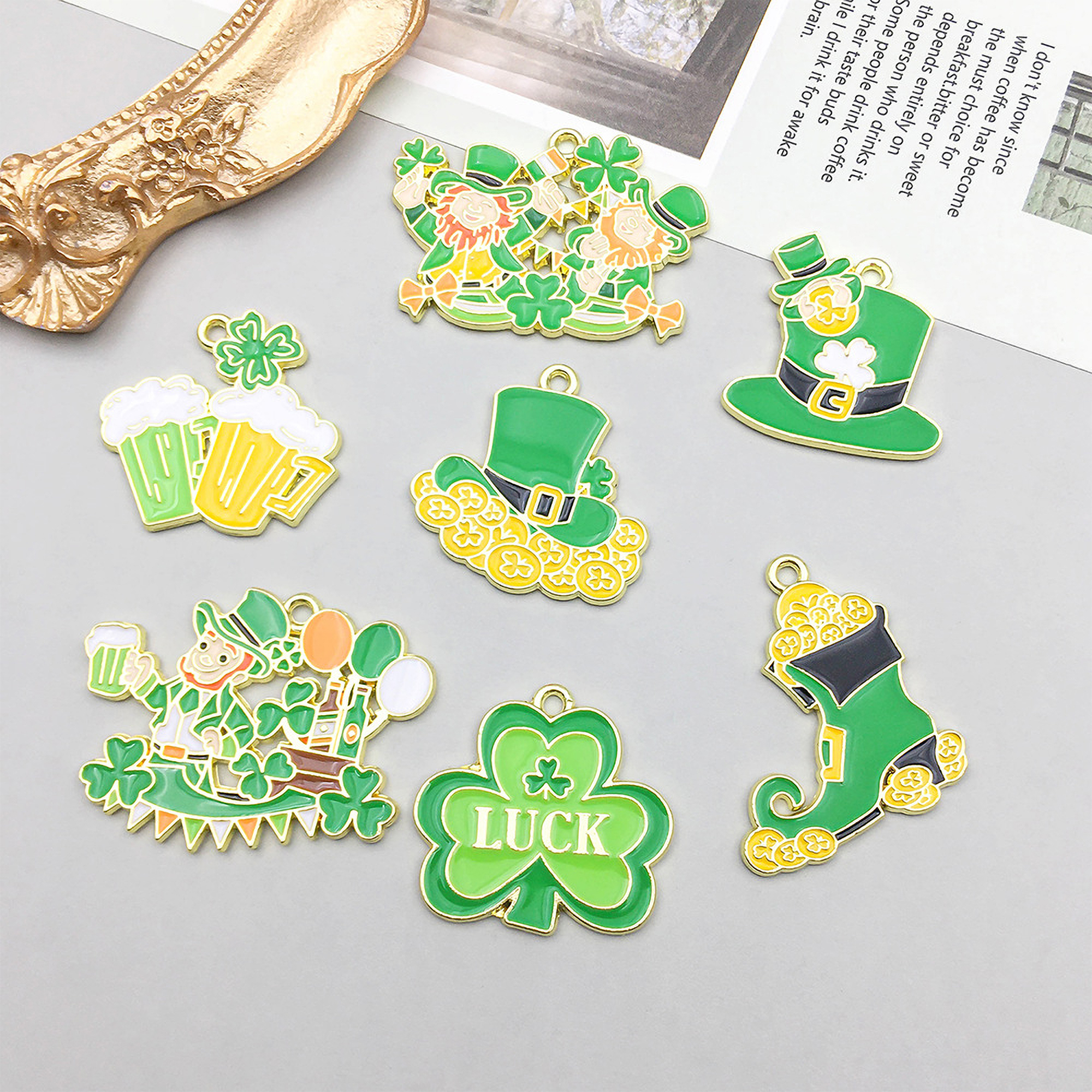 Premium Shamrock Craft Charms Custom Jewelry St. Patrick 2