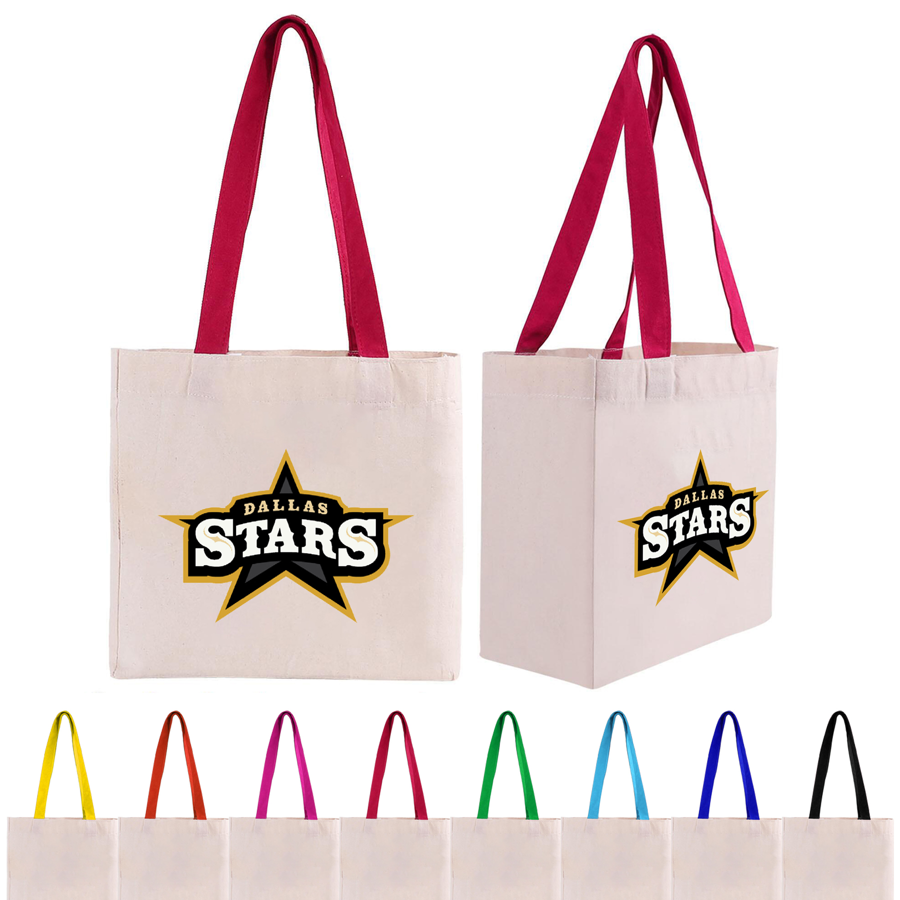 Cotton Colored Handle Tote w/Gusset, custom tote bag with logo imprint 9