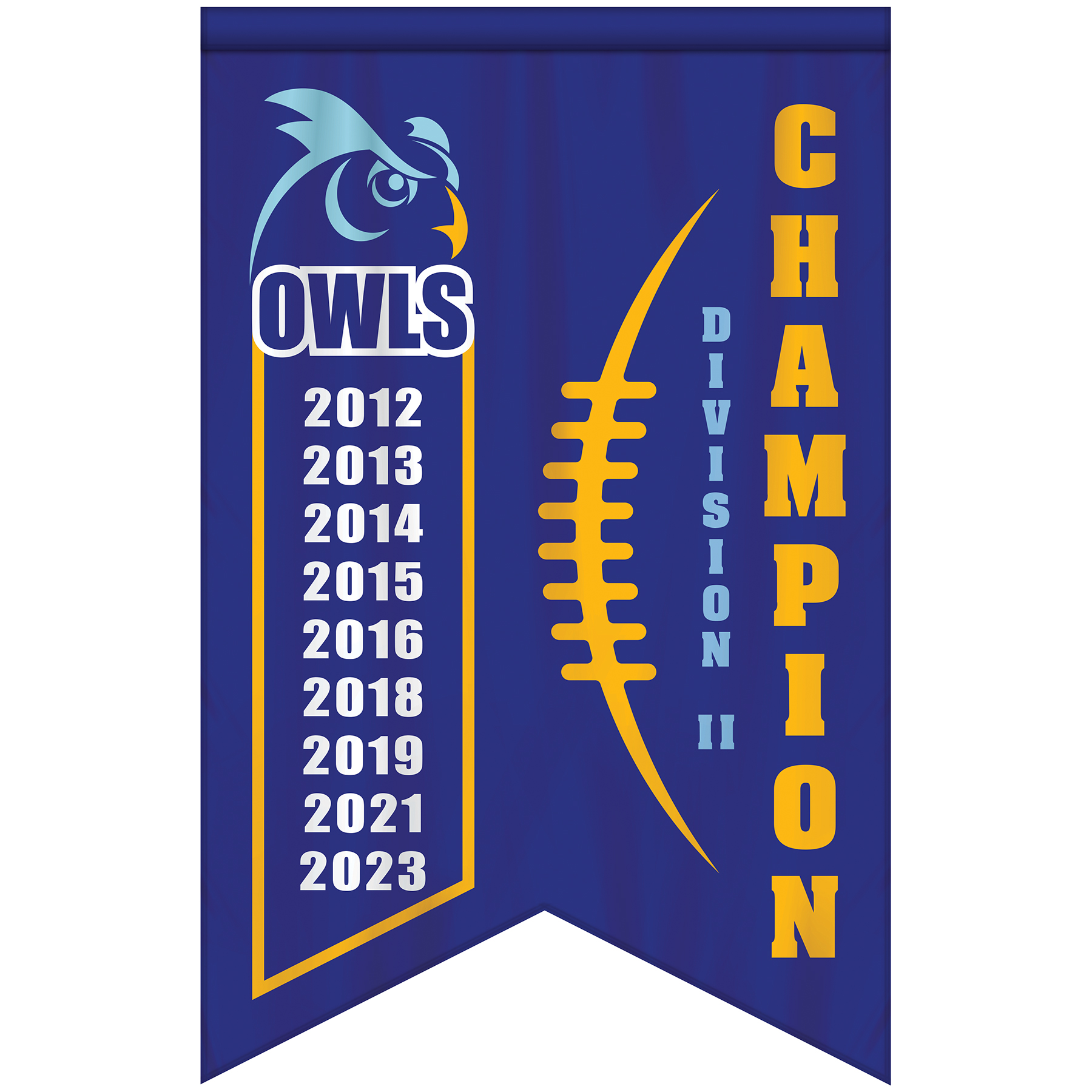 4' x 6' Championship Banner Double Sided Dove Tail Cut 2