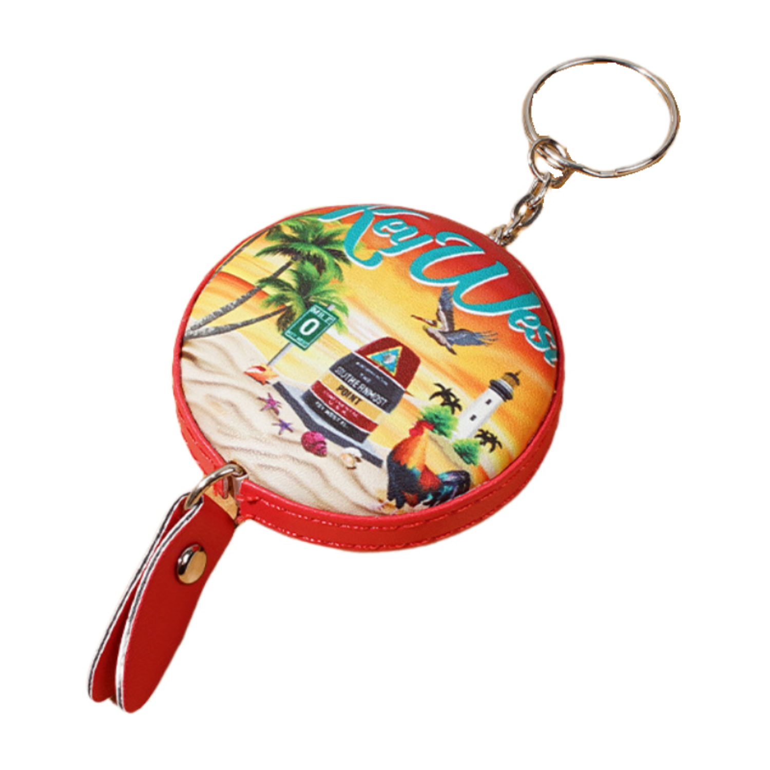 Round Leather Tape Measure Keychain, 60 inches 3