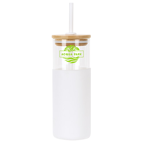 Stirling 18 oz Glass Tumbler with Silicone Sleeve & PP Straw 40