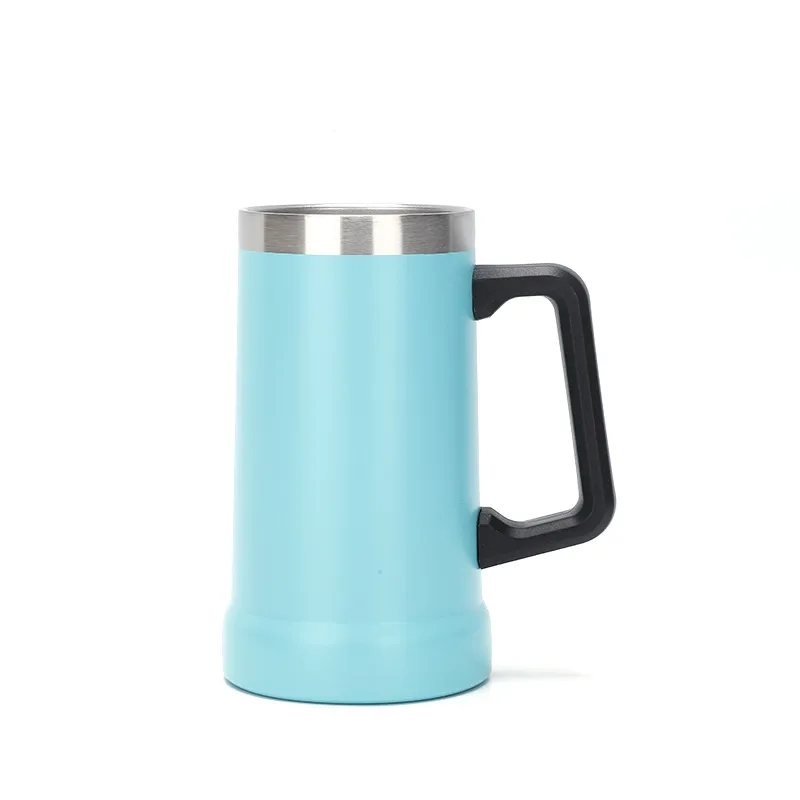 Customized stainless steel minimalist beer mug with handle 4