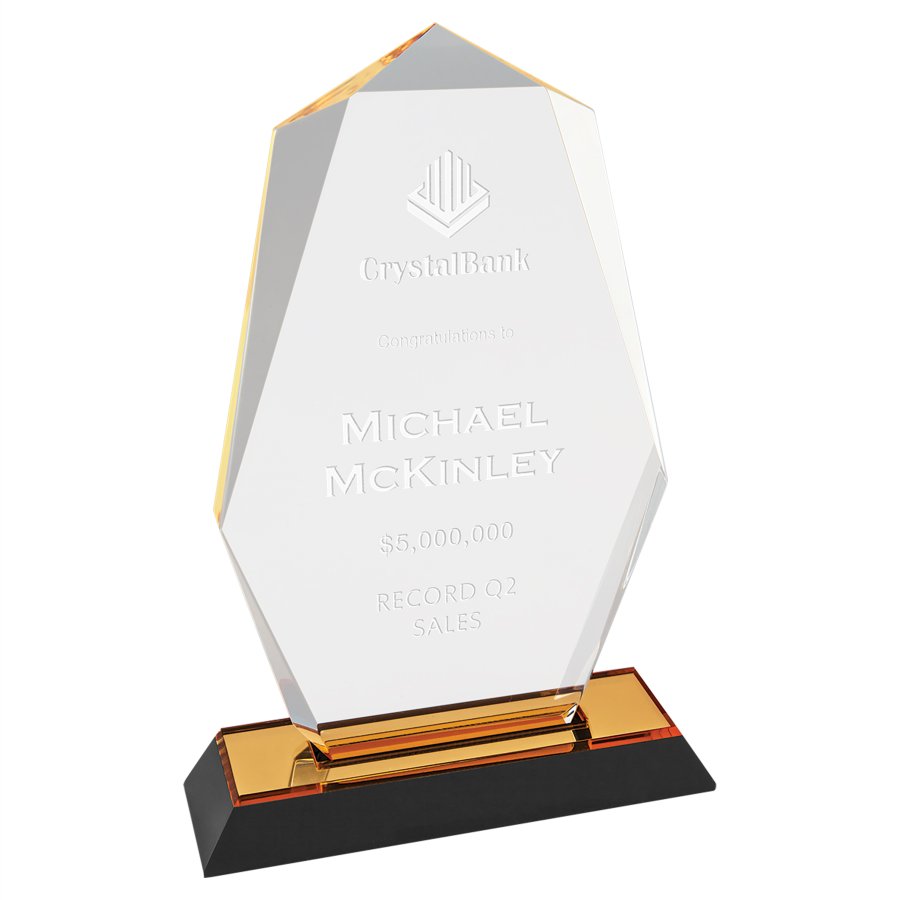 5" x 8" Gold Octagon Point Impress Acrylic Award