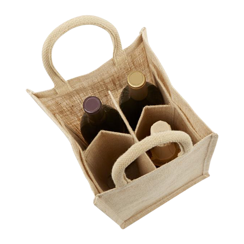 4-Bottle Jute Tote 1