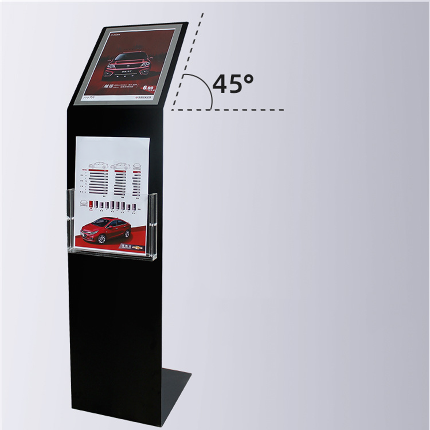 A4 Acrylic Pedestal Sign Holder Floor Stand With Data Box 2