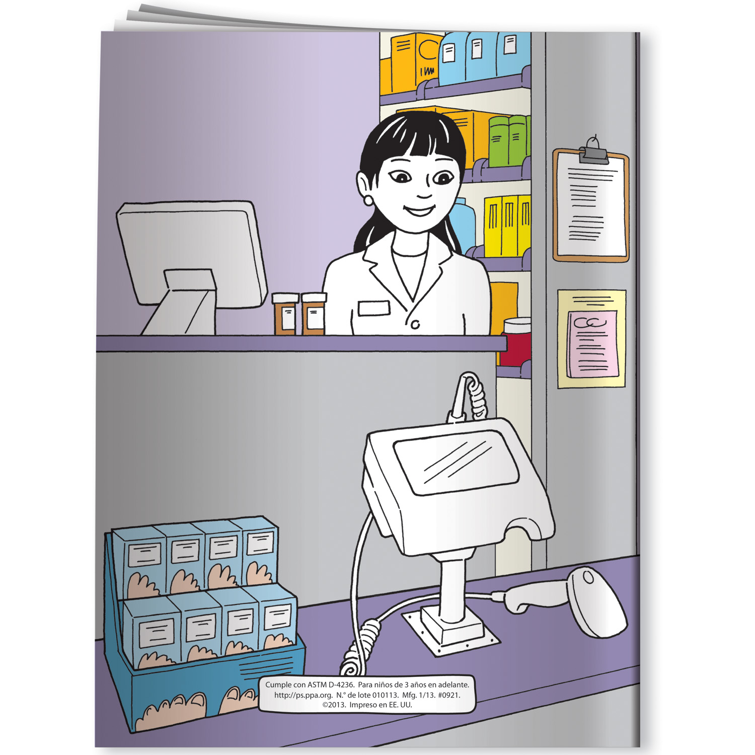 Coloring Book - My Visit to the Pharmacy (Spanish) 4