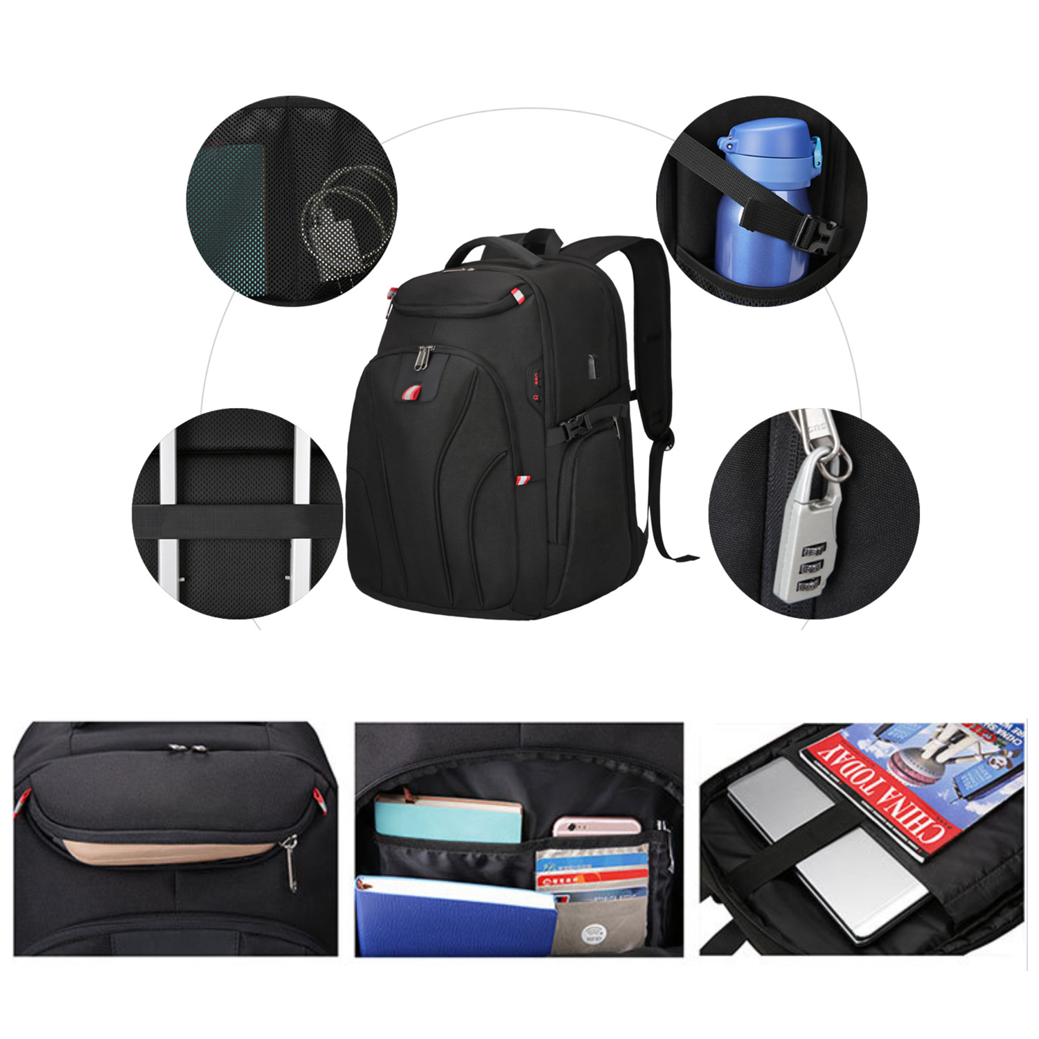 Waterproof Multifunctional Large Laptop Backpack 3