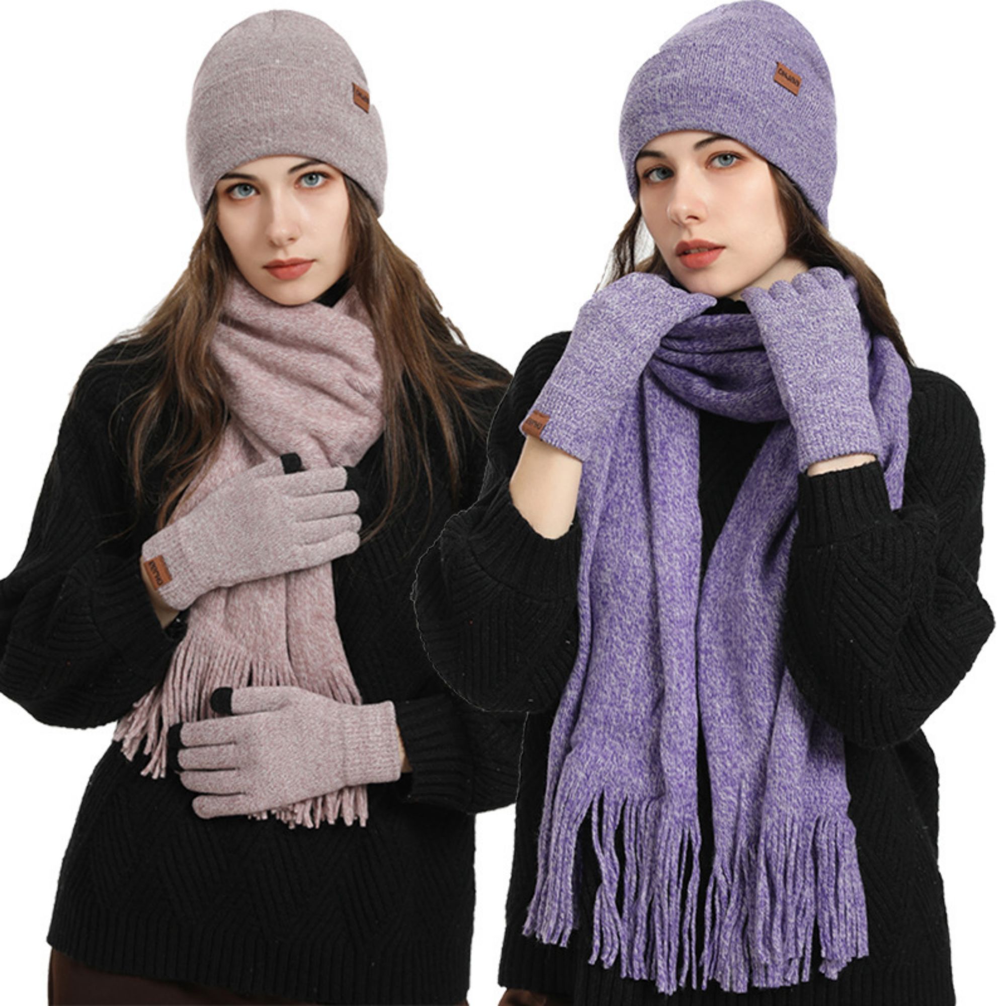 Winter Hat Scarf Gloves Set 6
