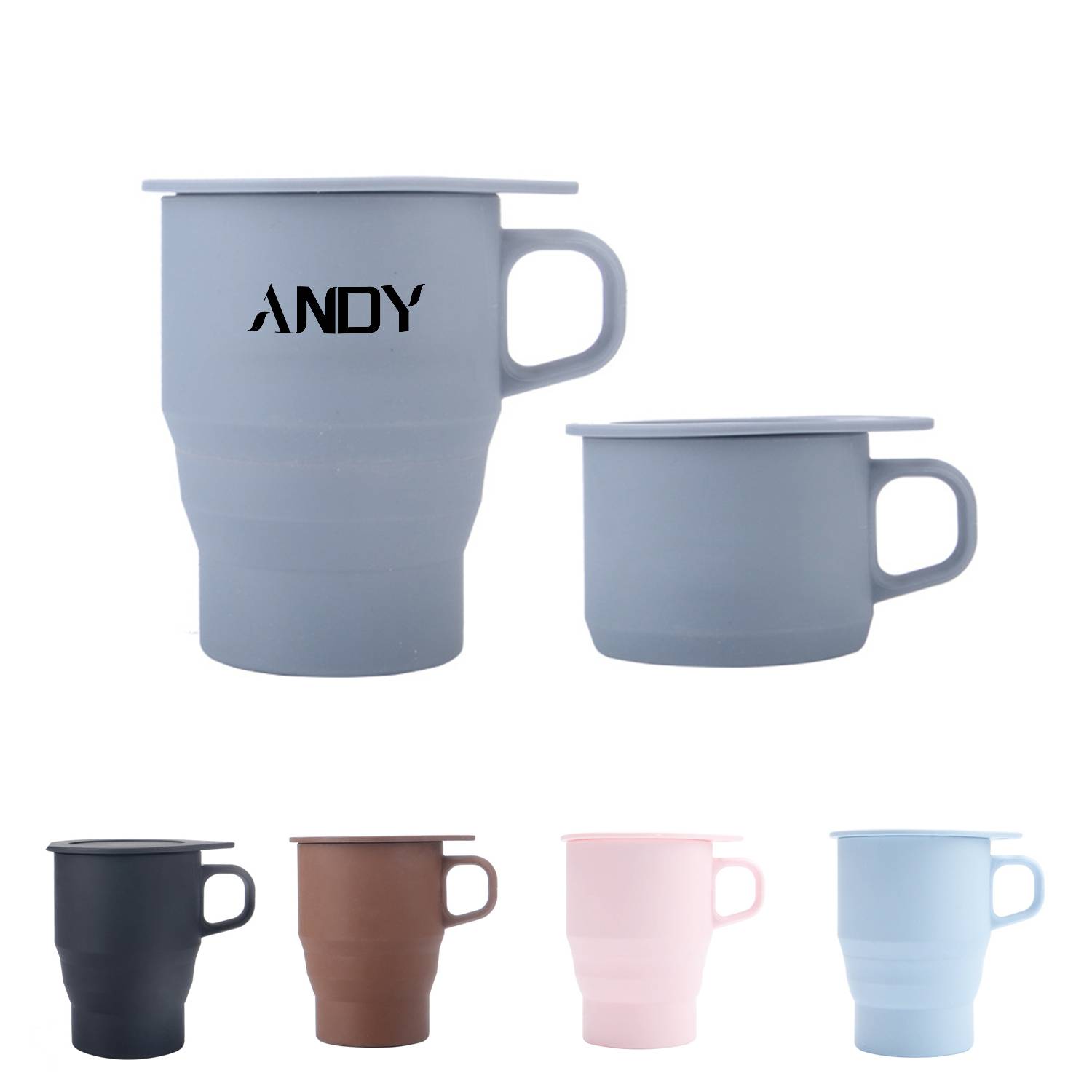 Silicone Foldable Cups W/ Straw 8