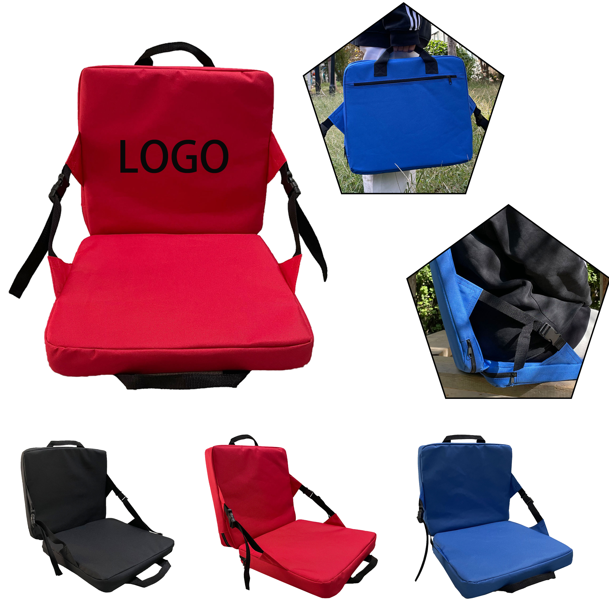 Stadium Seat Cushion With Backrest For Beach Chair 2