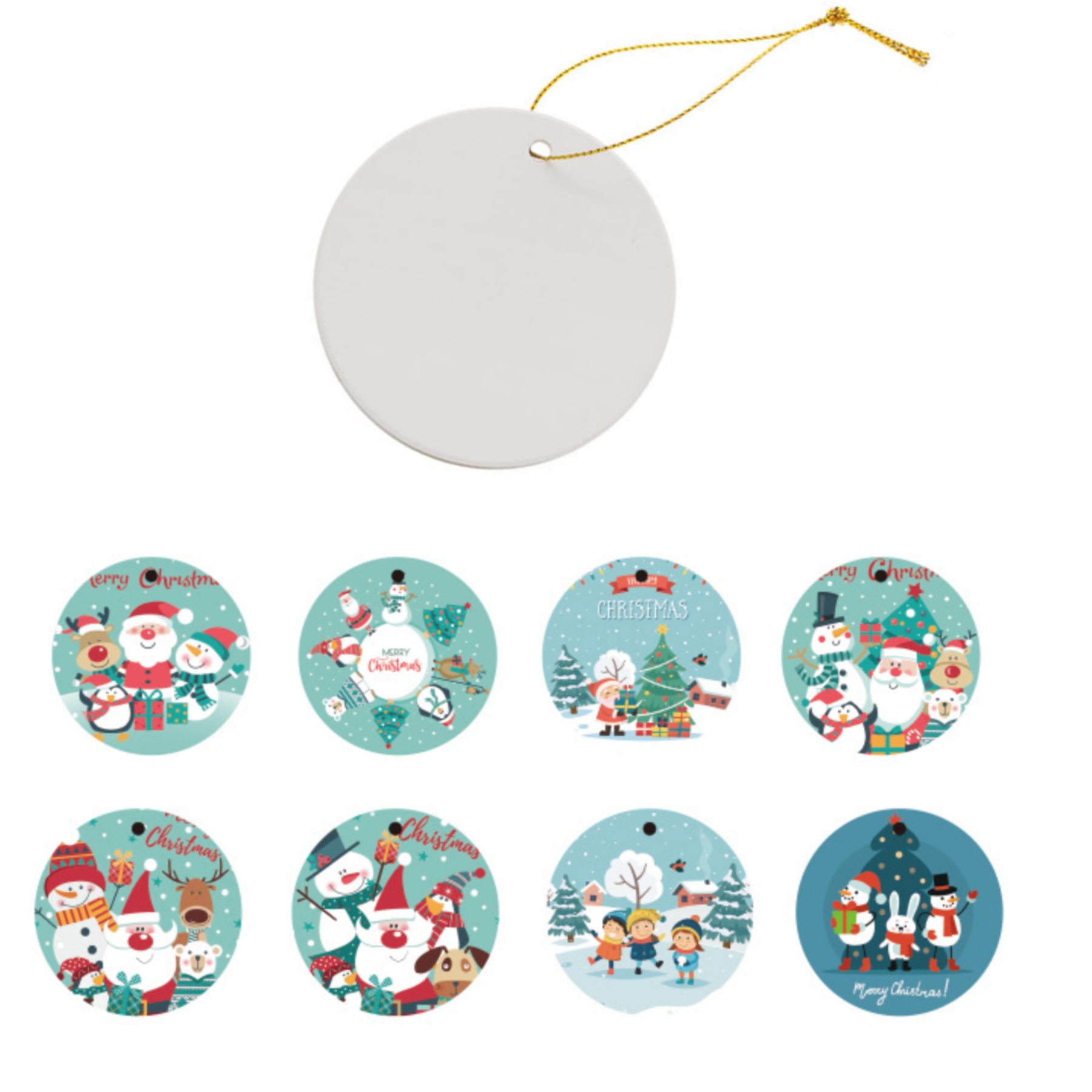 Round Ceramic Ornament 4