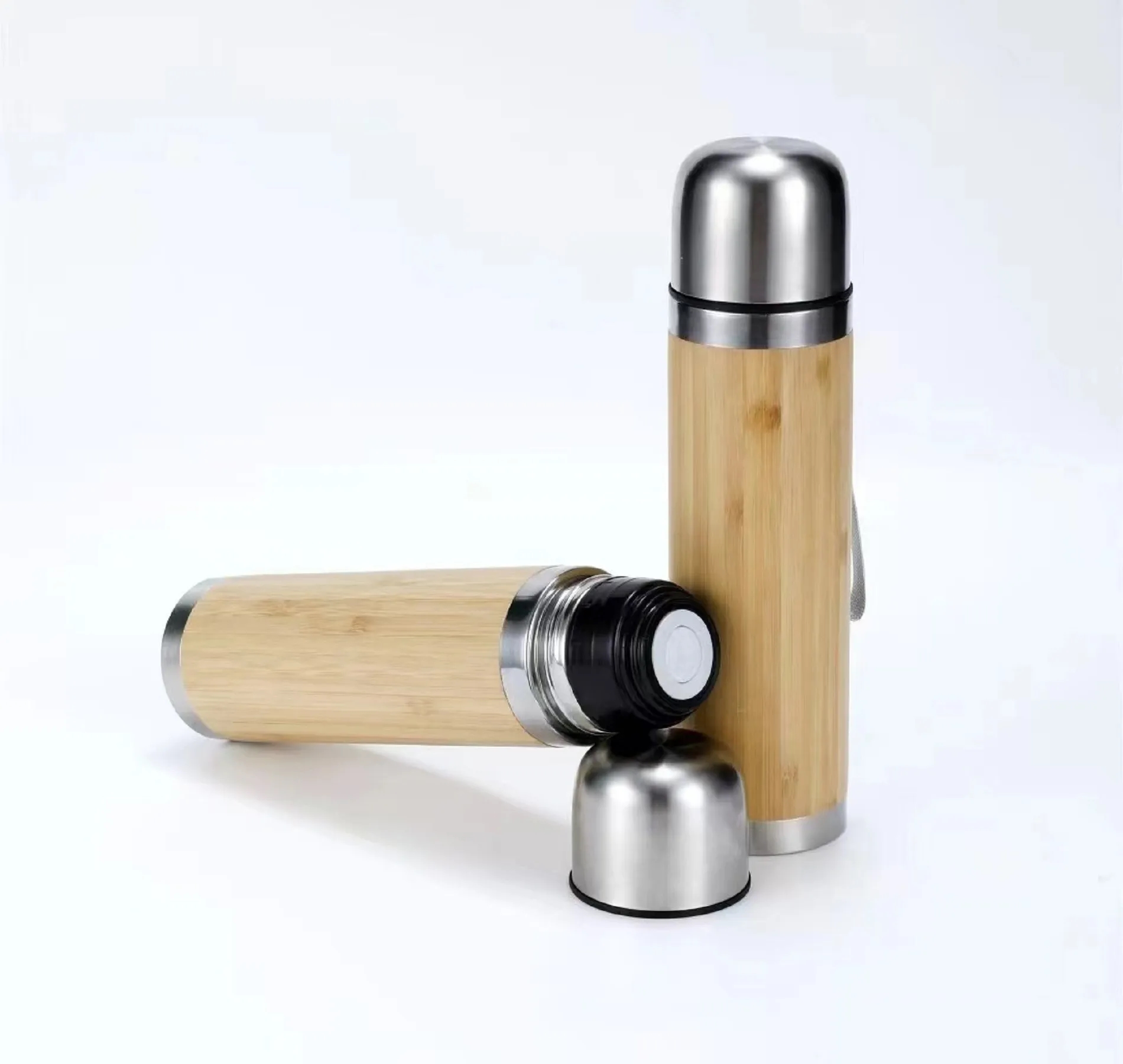 15 Oz. Bamboo Shell 304 Stainless Steel Bottle with Cup 4