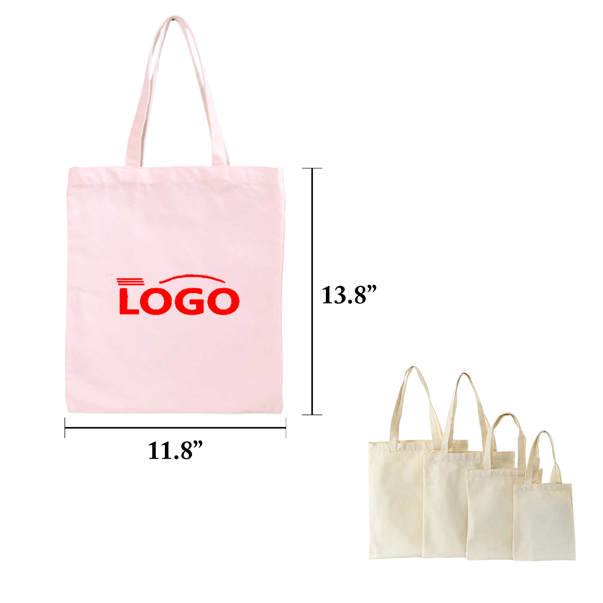 Cotton Canvas Tote Shopping Bag Blank, custom tote bag with logo imprint 4