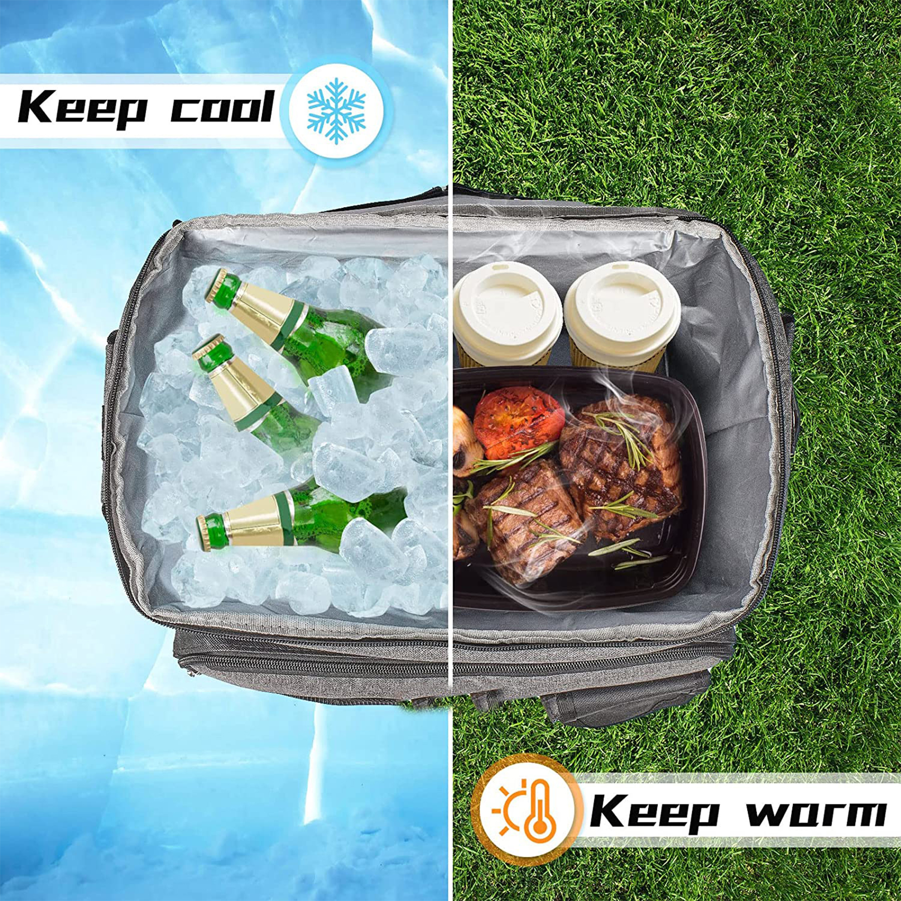 Oxford Large capacity waterproof wheeled insulation bag 3