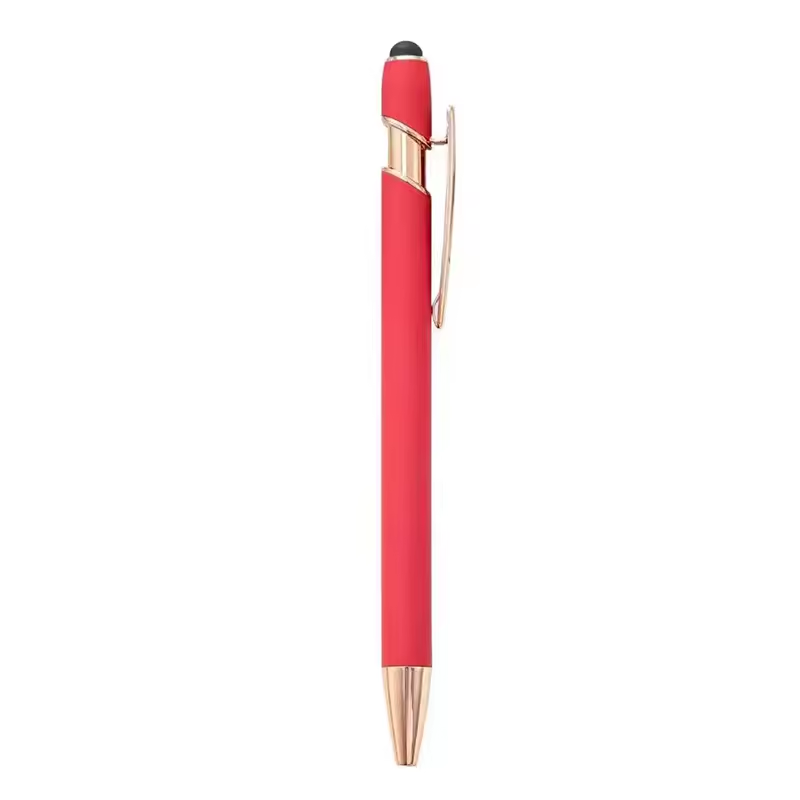 Rita Soft Touch Rubber Ballpoint pen with Stylus 2