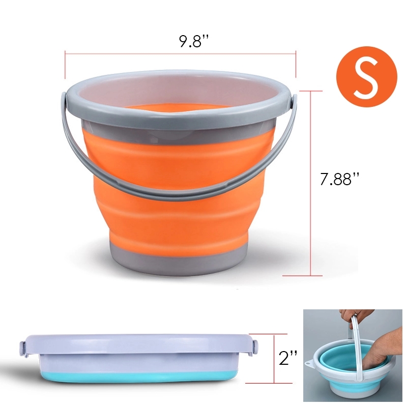 Multi-Function Barrel Portable Folding Basin Silicone Bucket 3