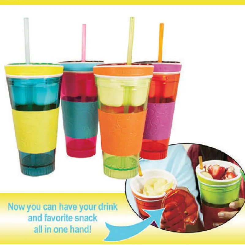 Travel Snack & Drink Cup With Straw 1