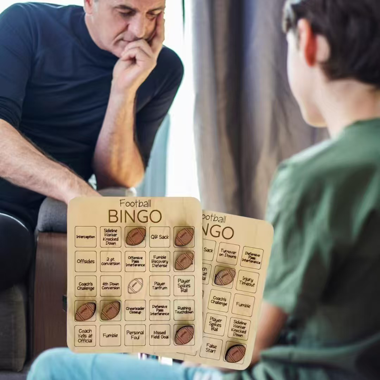 Creative Football Bingo Game Wooden Tic-Tac-Toe Board 4