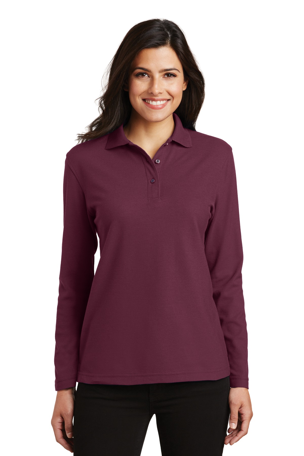 Port Authority Women's Silk Touch Long Sleeve Polo. L500LS 23