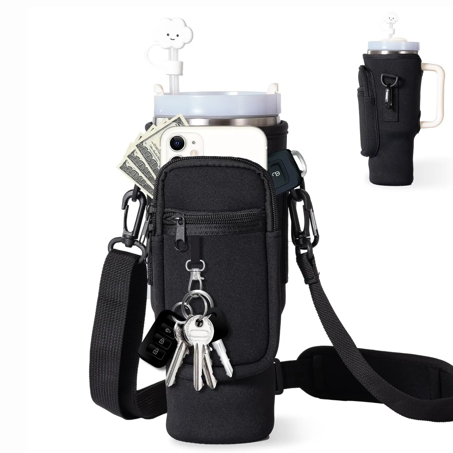 Water Bottle Carrier Bag with Phone Pocket 1
