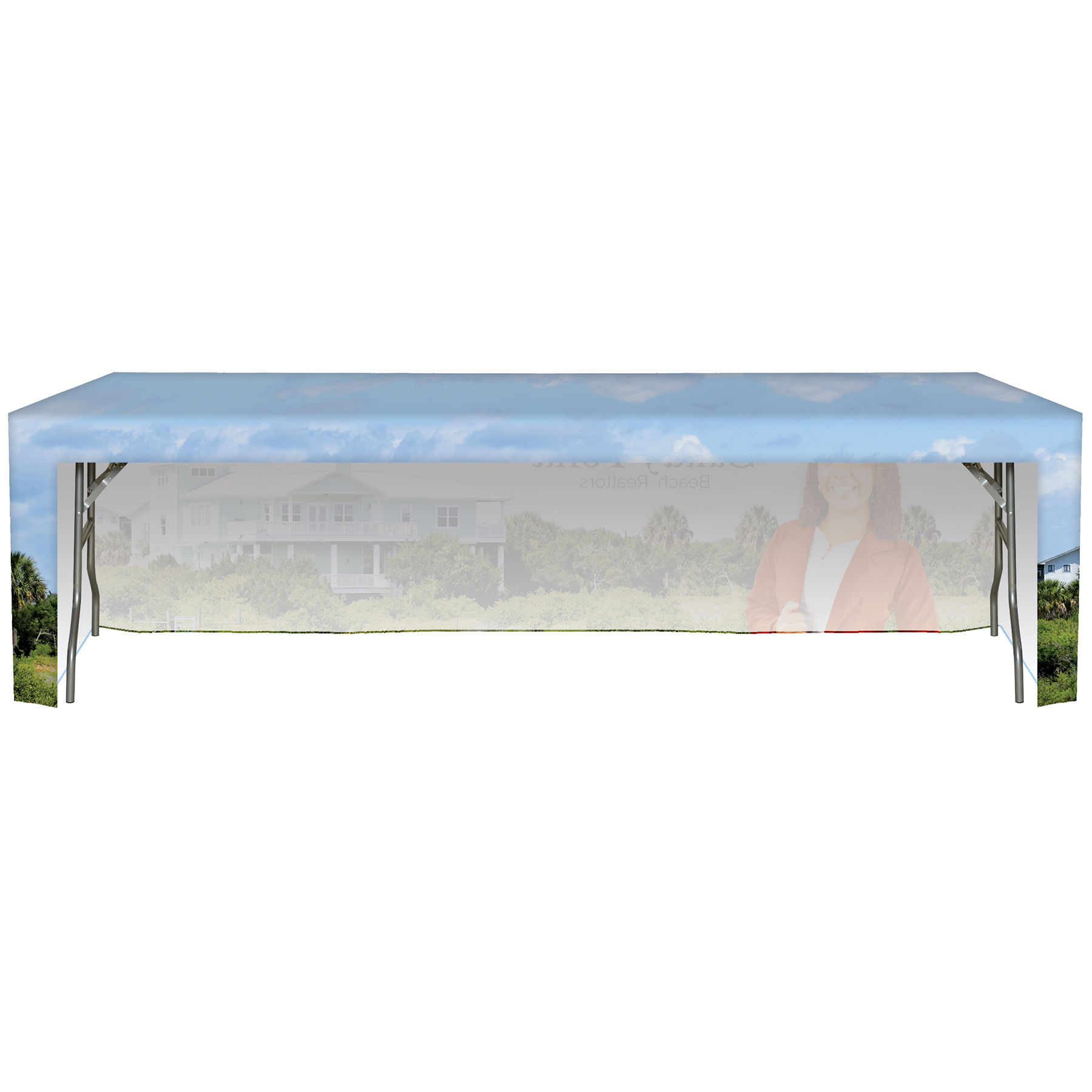 8' Customized Open Back Fitted Table Cover 8