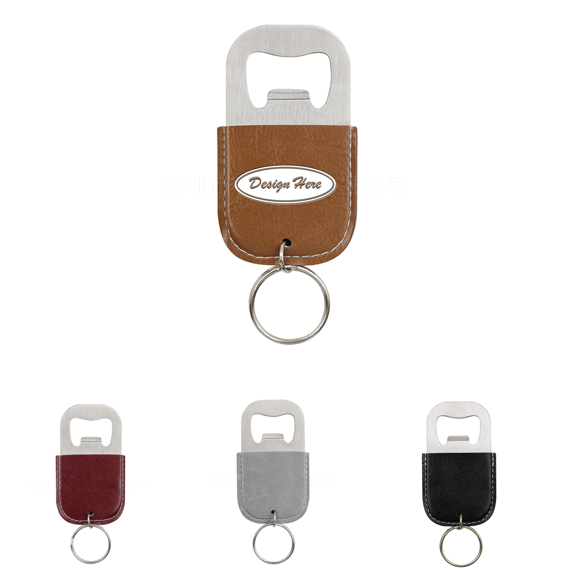 Stylish PU Leather Keychain Beer Opener 3