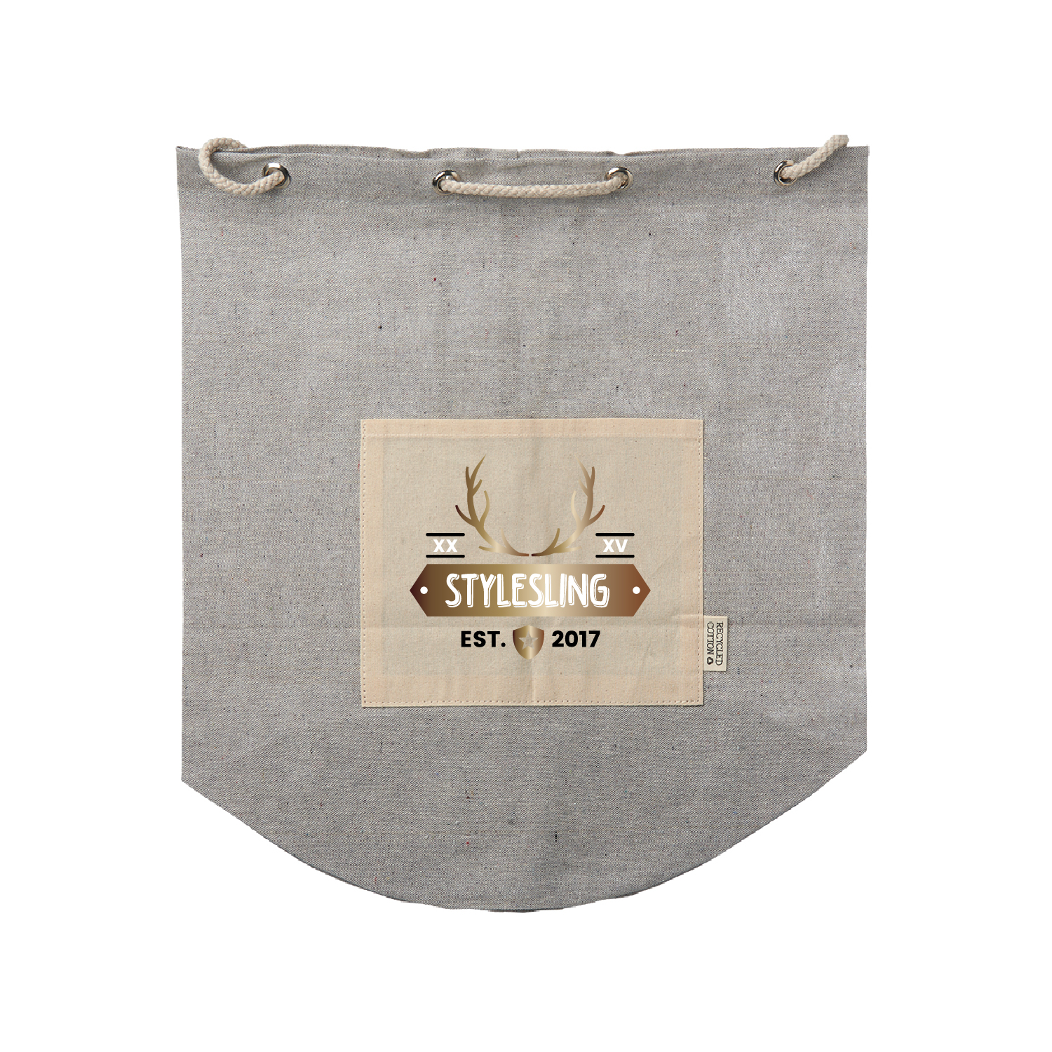 Recycled Cotton Drawstring Backpack (Full Color Imprint) 6