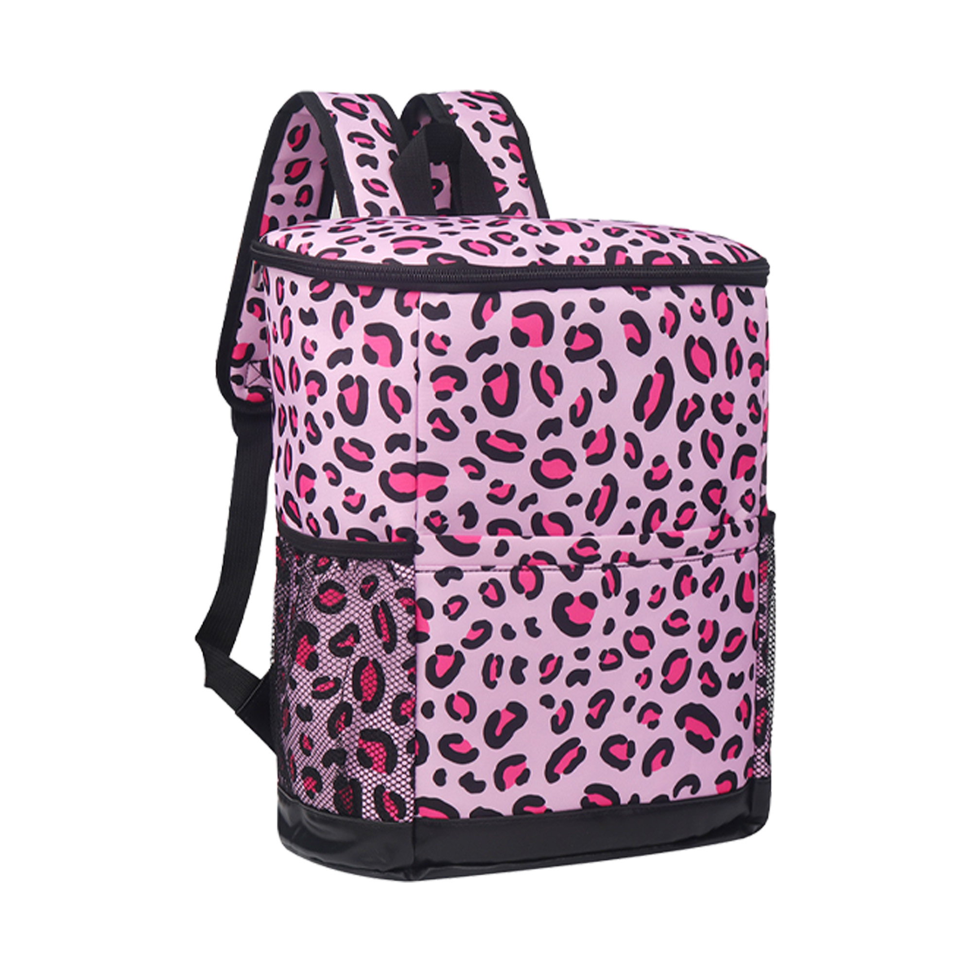 Oxford Leopard Print Double Shoulder Insulated Picnic Bag 1