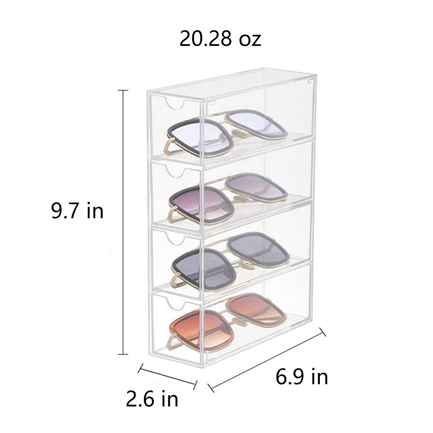 Acrylic Sunglasses and Glasses Custom Storage Case 7