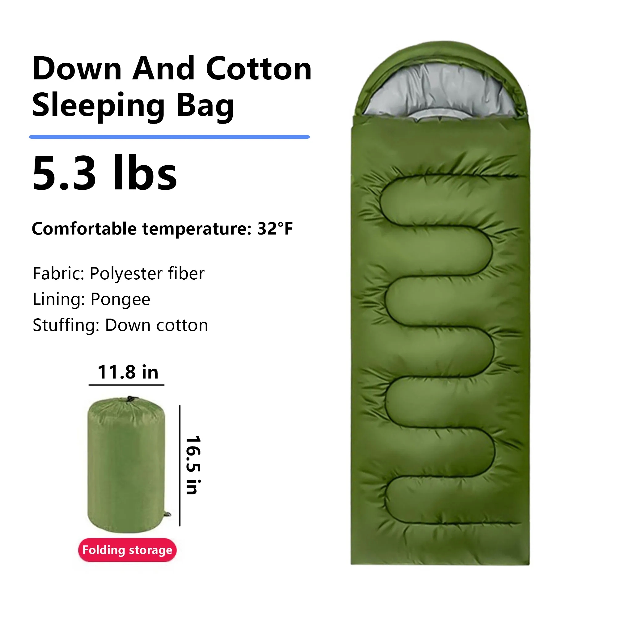 Winter Portable Sleeping Bag For Adults Machine Washable 7