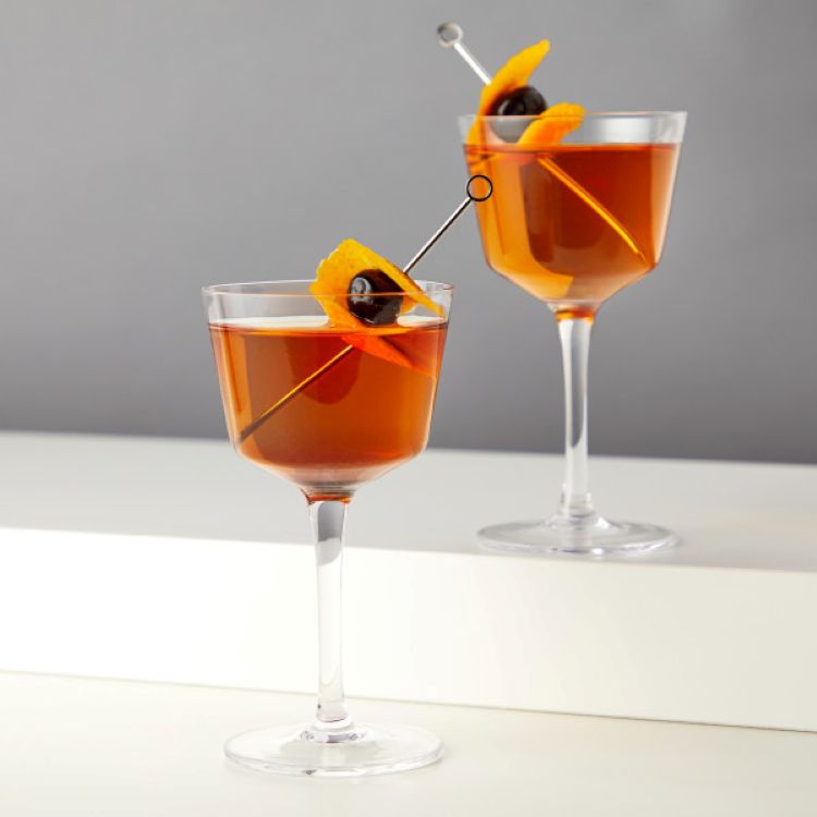 Viski® Angled Crystal Nick & Nora Glass, set of 2 5