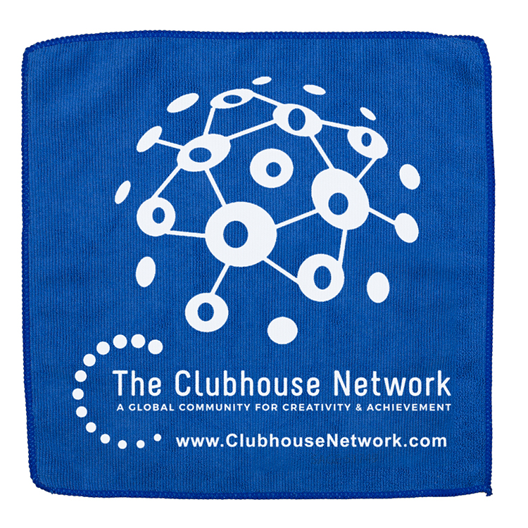 "LILY" Recycled RPET 300GSM Heavy Duty Microfiber Electronics, Rally or Sports Towel - 12" W X 12" H 7