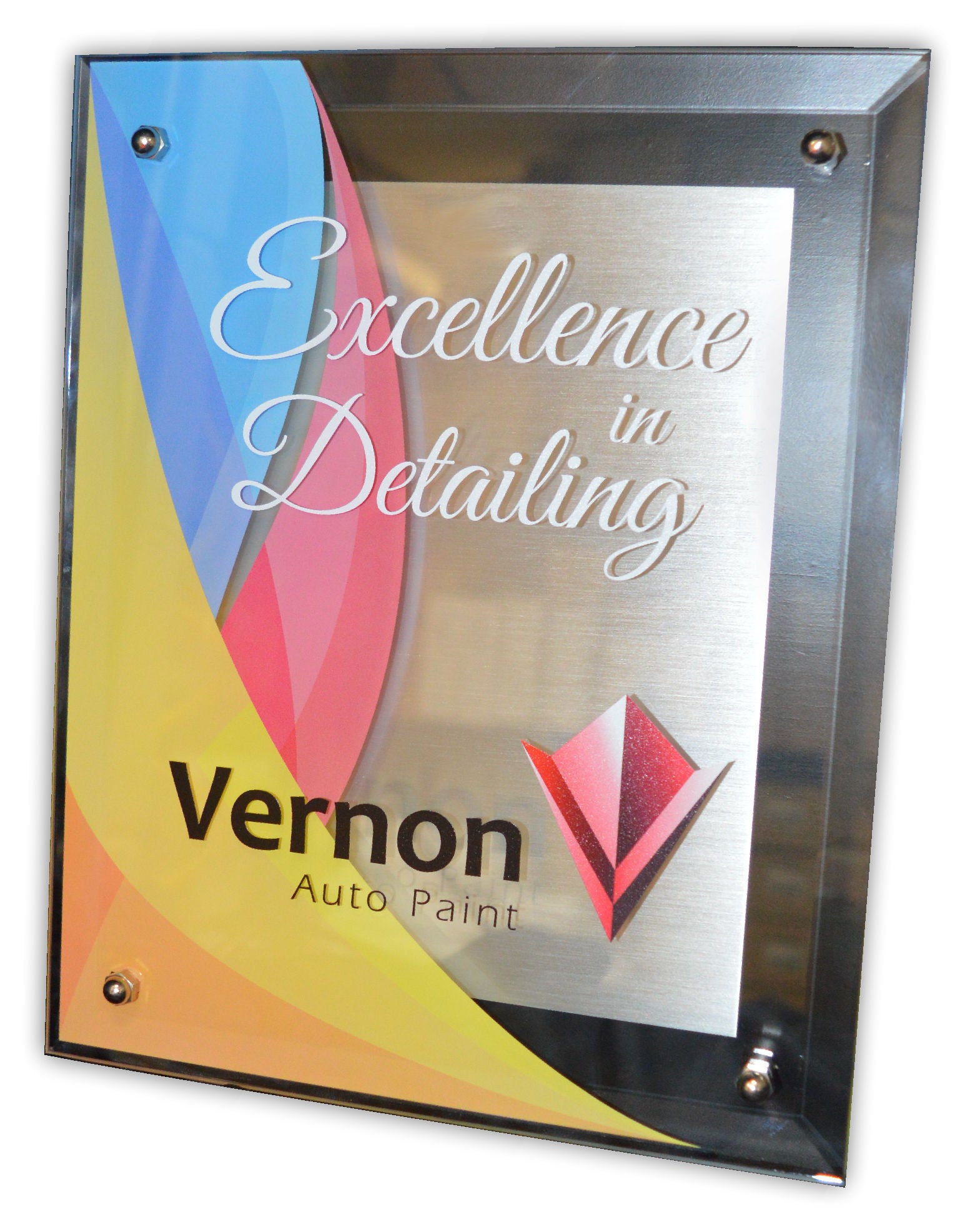 Glass Floating Plaque 1
