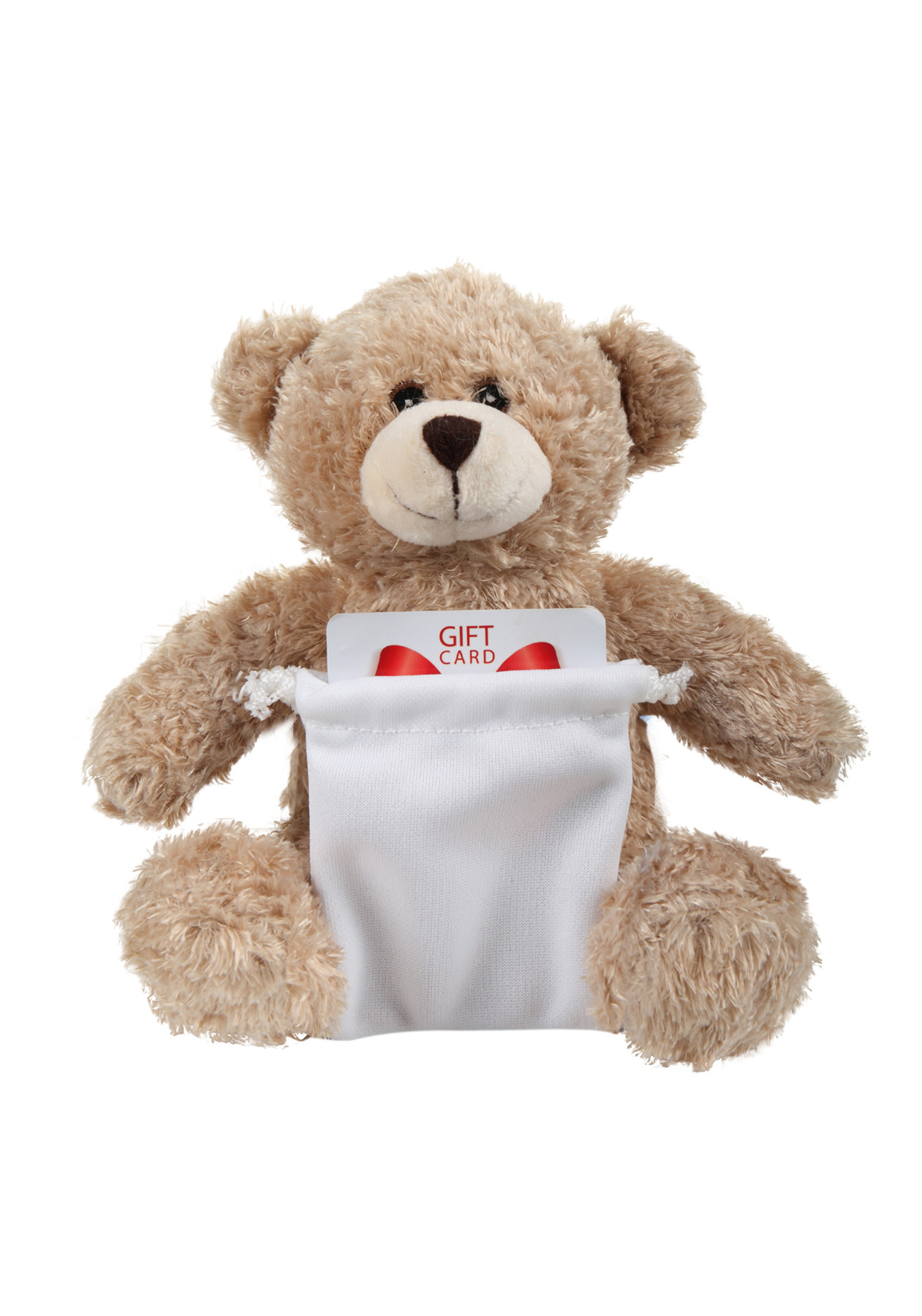 soft plush Tan Bear with gift card sack 5