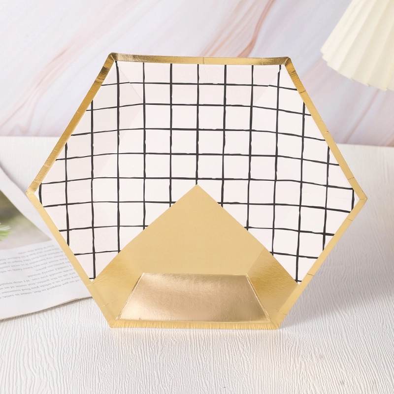 Disposable Party Picnic Salad Dessert Hexagon Paper Plate 7